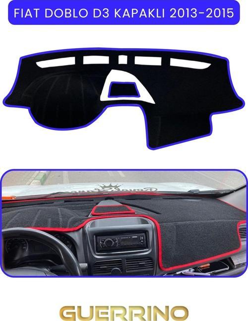 Fıat Doblo D3 Kapaklı 2013-15 Modellerine Uyguntorpido Koruma Halısı Mavi Kenar