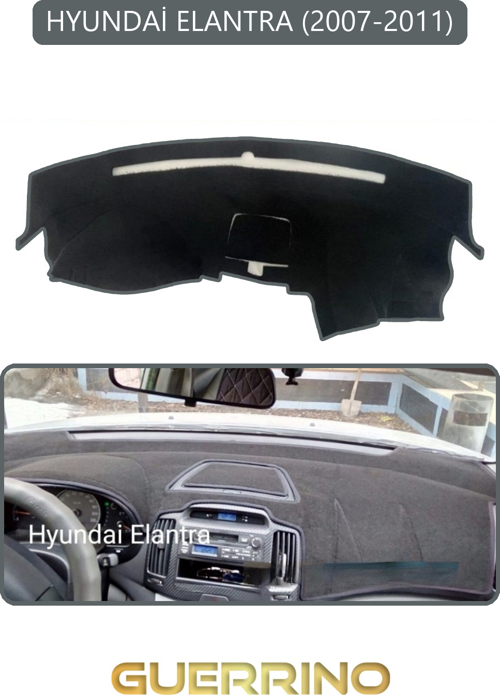 Hyundai Elantra 2007-2011Torpido Koruma Halısı Gri Kenar