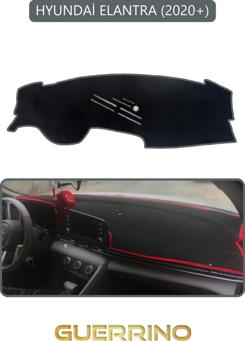 Hyundai Elantra 2020+Torpido Koruma Halısı Gri Kenar