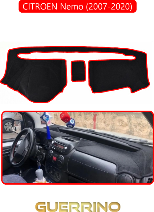 Cıtroen Nemo (2007-2020)Torpido Koruma Halısı Kırmızı Kenar