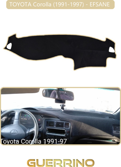 Toyota Corolla (1991-1997) - Efsane Torpido Koruma Halısı Bej Kenar