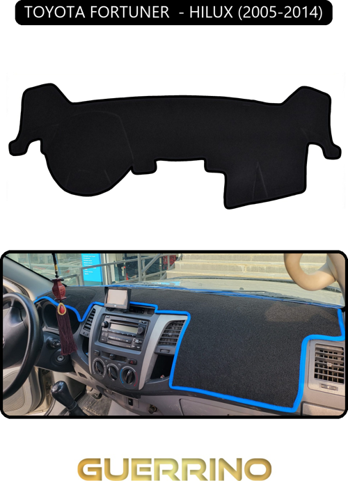 Toyota Fortuner - Hılux 2005-2014Torpido Koruma Halısı Siyah Kenar