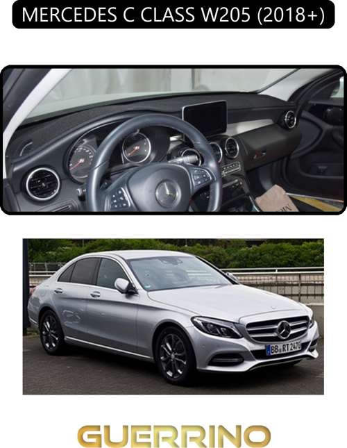 Mercedes C Class W205 2018+Torpido Koruma Halısı Siyah Kenar