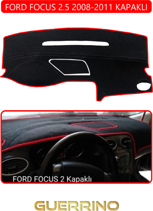 Ford Focus 2,5 (2008-2011) Kapaklıtorpido Koruma Halısı Kırmızı Kenar