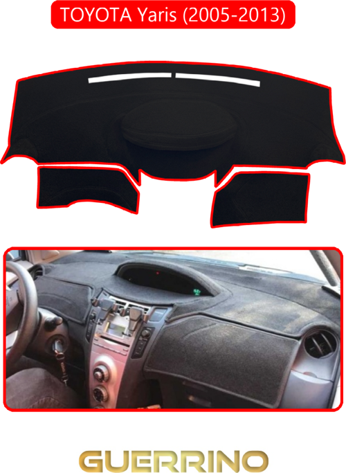 Toyota Yaris (2005-2013)Torpido Koruma Halısı Kırmızı Kenar
