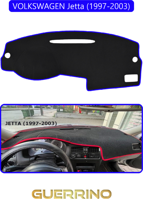 Volkswagen Jetta (1997-2003) Torpido Koruma Halısı Mavi Kenar