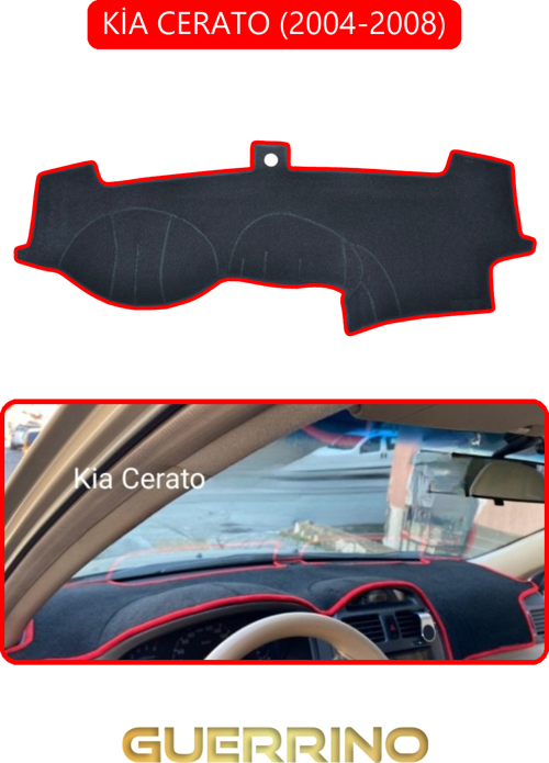 Kia Cerato 2004-2008Torpido Koruma Halısı Kırmızı Kenar