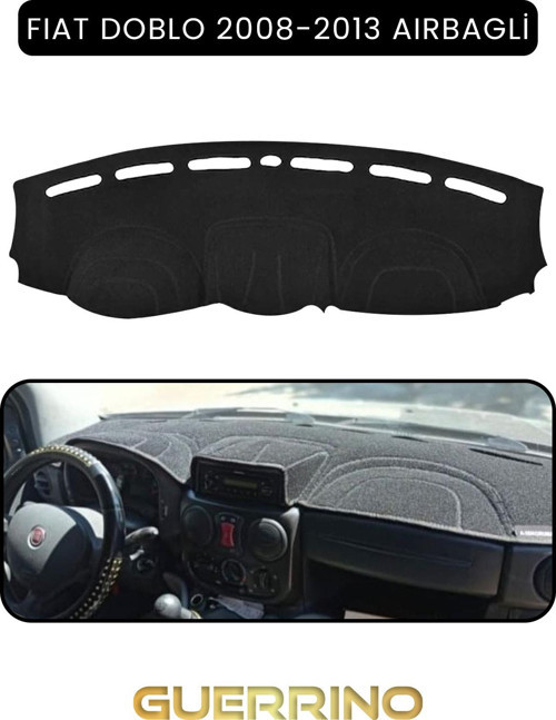 Fıat Doblo 2008-2013 Modellerine Uygun Airbagtorpido Koruma Halısı Siyah Kenar