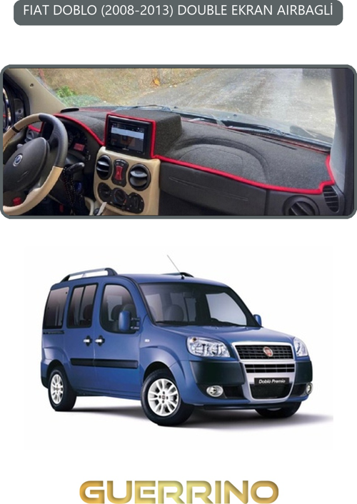 Fıat Doblo 2008-2013 Double Ekrantorpido Koruma Halısı Gri Kenar