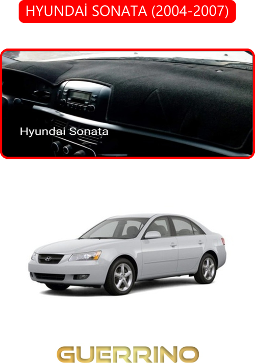 Hyundai Sonata 2004-2007Torpido Koruma Halısı Kırmızı Kenar