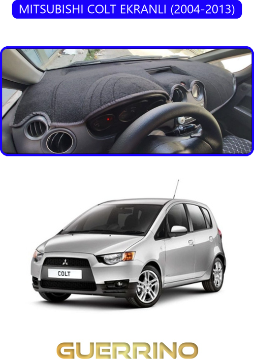 Mıtsubıshı Colt Ekranlı 2004-2013Torpido Koruma Halısı Mavi Kenar