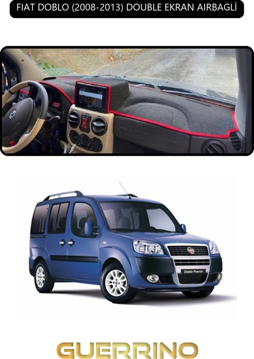 Fıat Doblo 2008-2013 Double Ekrantorpido Koruma Halısı Siyah Kenar