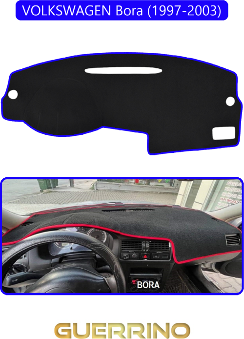 Volkswagen Bora (1997-2003) Torpido Koruma Halısı Mavi Kenar