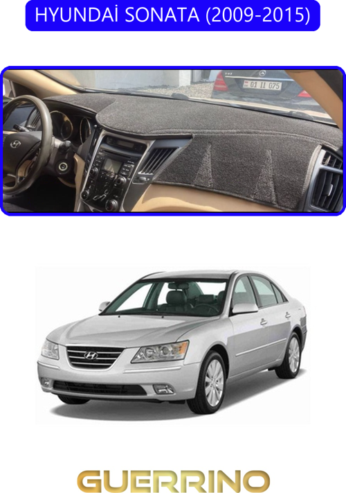 Hyundai Sonata 2009-2015Torpido Koruma Halısı Mavi Kenar