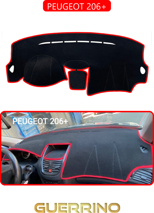 Peugeot 206+Torpido Koruma Halısı Kırmızı Kenar
