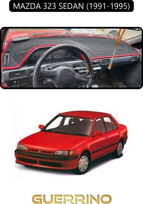 Mazda 323 Sedan 1991-1995Torpido Koruma Halısı Siyah Kenar