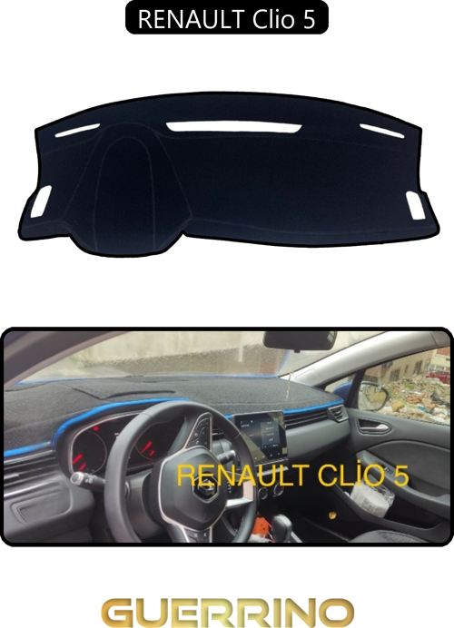 Renault Clio 5Torpido Koruma Halısı Siyah Kenar