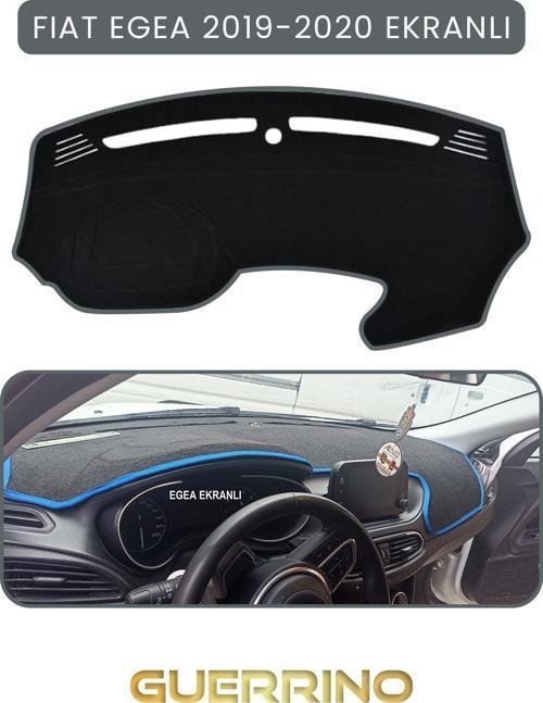 Fıat Egea 2019-2024 Modellerine Uygun Ekranlıtorpido Koruma Halısı Gri Kenar
