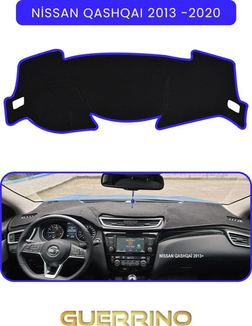 Nissan Qashqaı 2013 -2020Torpido Koruma Halısı Mavi Kenar