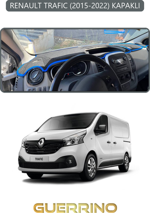 Renault Trafıc (2015-2022) Kapaklıtorpido Koruma Halısı Gri Kenar