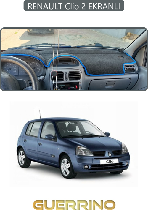 Renault Clio 2 Ekranlıtorpido Koruma Halısı Gri Kenar
