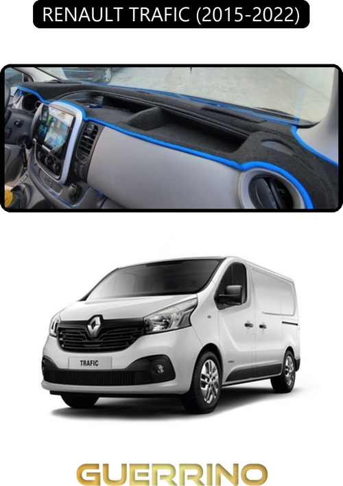 Renault Trafıc (2015-2022)Torpido Koruma Halısı Siyah Kenar