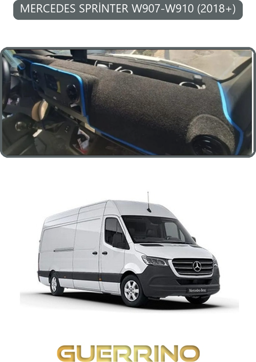 Mercedes Sprinter W907-W910 2018+Torpido Koruma Halısı Gri Kenar
