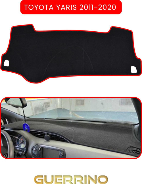 Toyota Yaris (2011-2020) Torpido Koruma Halısı Kırmızı Kenar