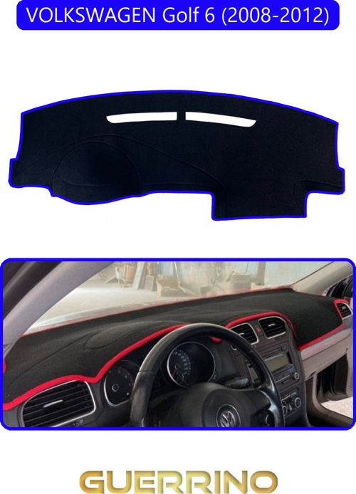 Volkswagen Golf 6 (2008-2012)Torpido Koruma Halısı Mavi Kenar