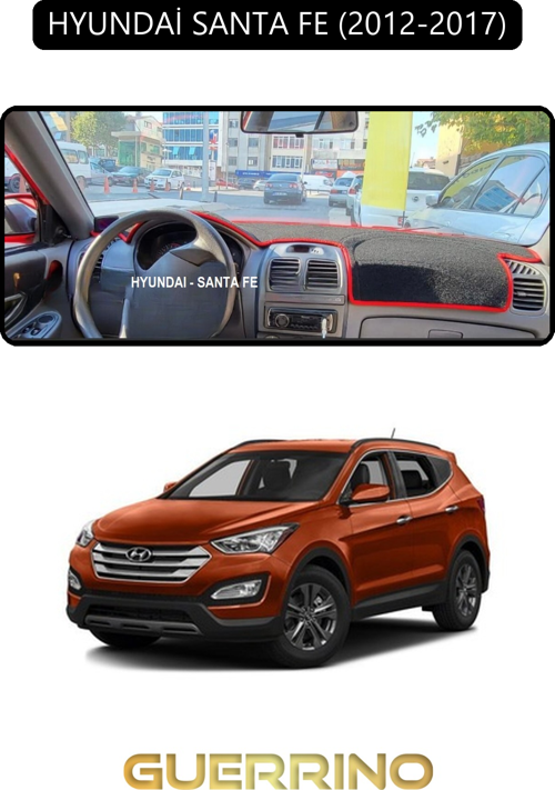 Hyundai Santa Fe 2012-2017Torpido Koruma Halısı Siyah Kenar