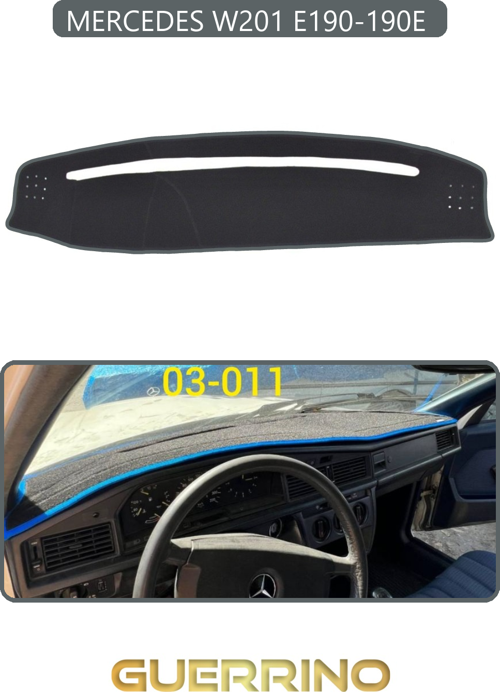 Mercedes W201 E190-190E Torpido Koruma Halısı Gri Kenar