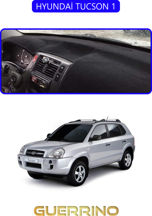 Hyundai Tucson 1Torpido Koruma Halısı Mavi Kenar