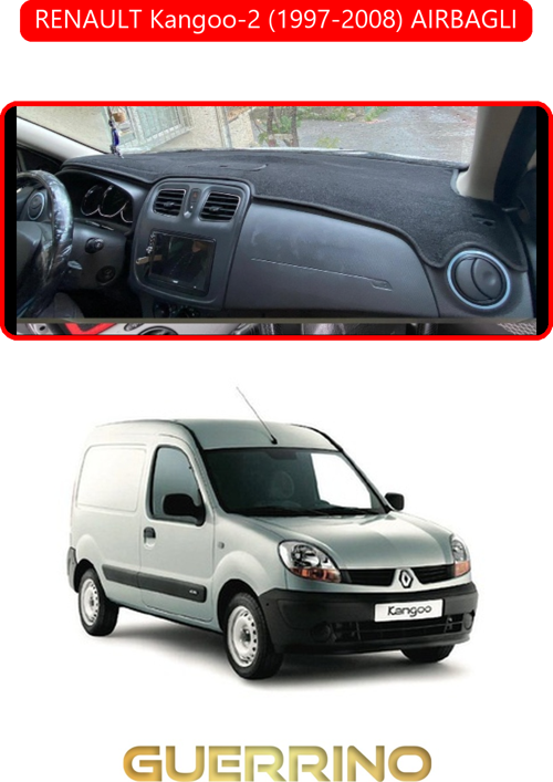 Renault Kangoo-2 (1997-2008) Aırbaglıtorpido Koruma Halısı Kırmızı Kenar