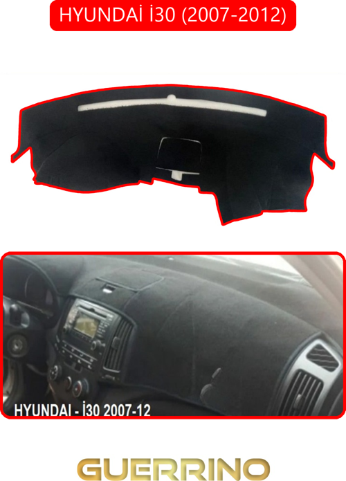 Hyundai İ30 2007-2012Torpido Koruma Halısı Kırmızı Kenar