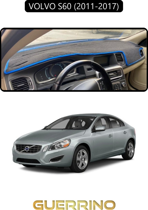 Volvo S60 (2011-2017)Torpido Koruma Halısı Siyah Kenar