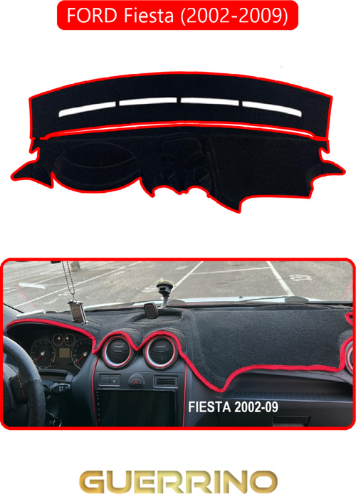 Ford Fiesta (2002-2009)Torpido Koruma Halısı Kırmızı Kenar