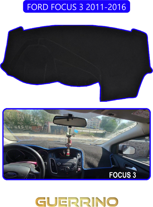 Ford Focus 3 (2011-2016)Torpido Koruma Halısı Mavi Kenar