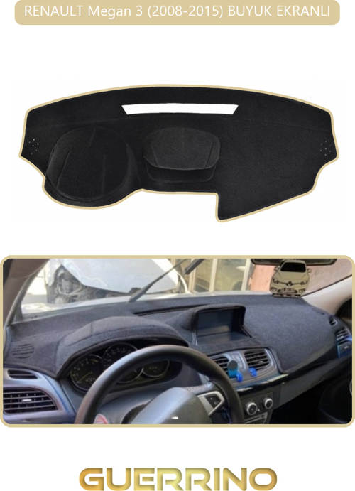 Renault Megan 3 (2008-2015) Buyuk Ekranlıtorpido Koruma Halısı Bej Kenar