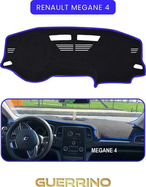 Renault Megane 4 Torpido Koruma Halısı Mavi Kenar