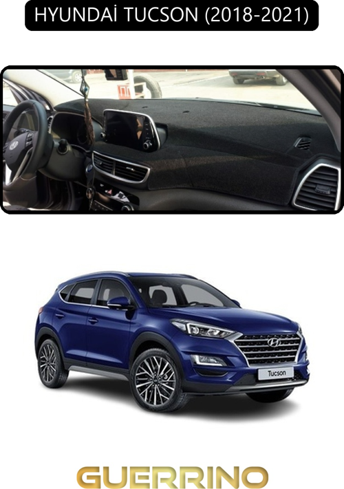 Hyundai Tucson 2018-2021Torpido Koruma Halısı Siyah Kenar