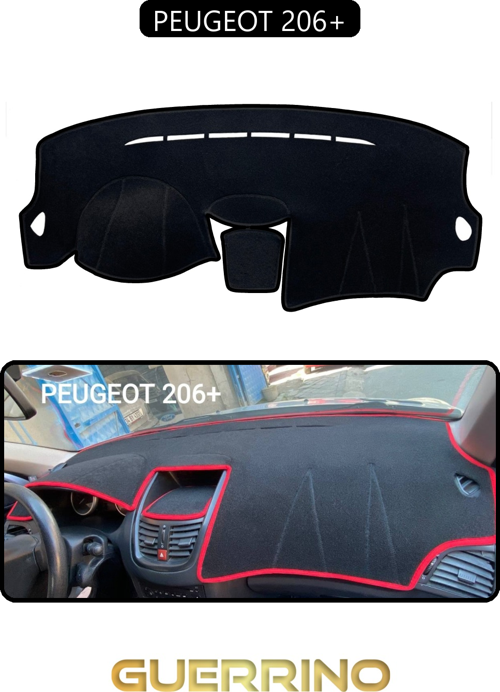 Peugeot 206+Torpido Koruma Halısı Siyah Kenar