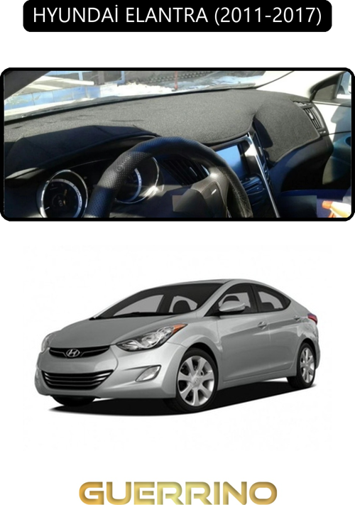 Hyundai Elantra 2011-2017Torpido Koruma Halısı Siyah Kenar