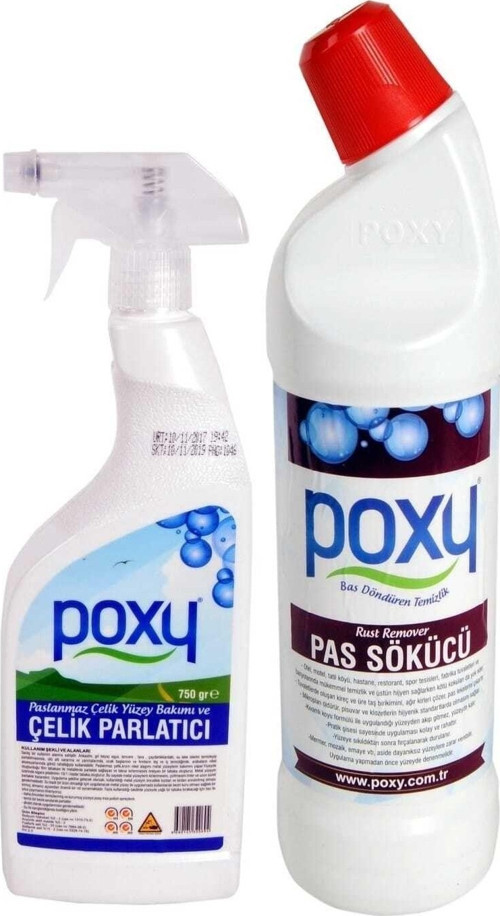 Çelik Parlatıcı 500 Ml & Pas Sökücü 1000 Ml (Asansör Krom Metal Çelik Parlatıcı)