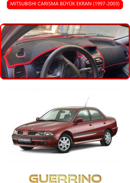 Mıtsubıshı Carısma Büyük Ekran 1997-2003Torpido Koruma Halısı Kırmızı Kenar