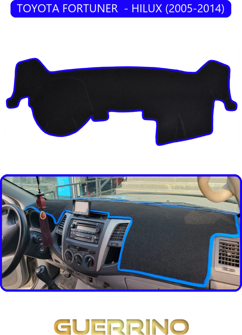 Toyota Fortuner - Hılux 2005-2014Torpido Koruma Halısı Mavi Kenar