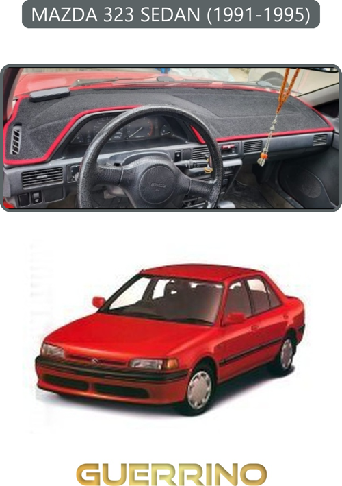 Mazda 323 Sedan 1991-1995Torpido Koruma Halısı Gri Kenar