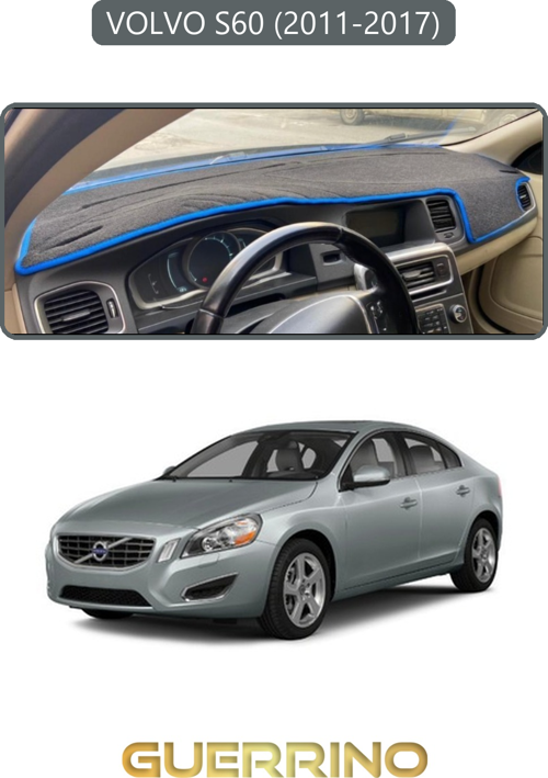Volvo S60 (2011-2017)Torpido Koruma Halısı Gri Kenar