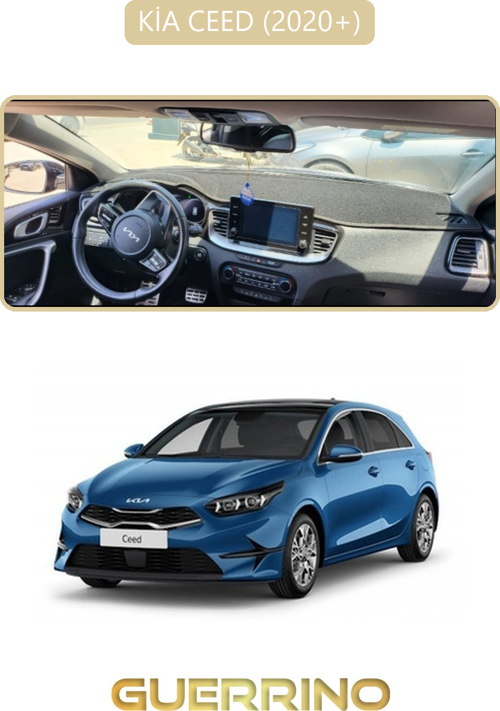 Kia Ceed 2020+Torpido Koruma Halısı Bej Kenar