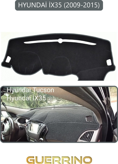 Hyundai İx35 2009-2015Torpido Koruma Halısı Gri Kenar