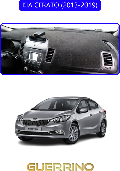 Kia Cerato 2013-2019Torpido Koruma Halısı Mavi Kenar